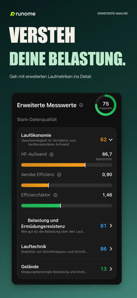 Erweiterte Laufmetriken in Runome