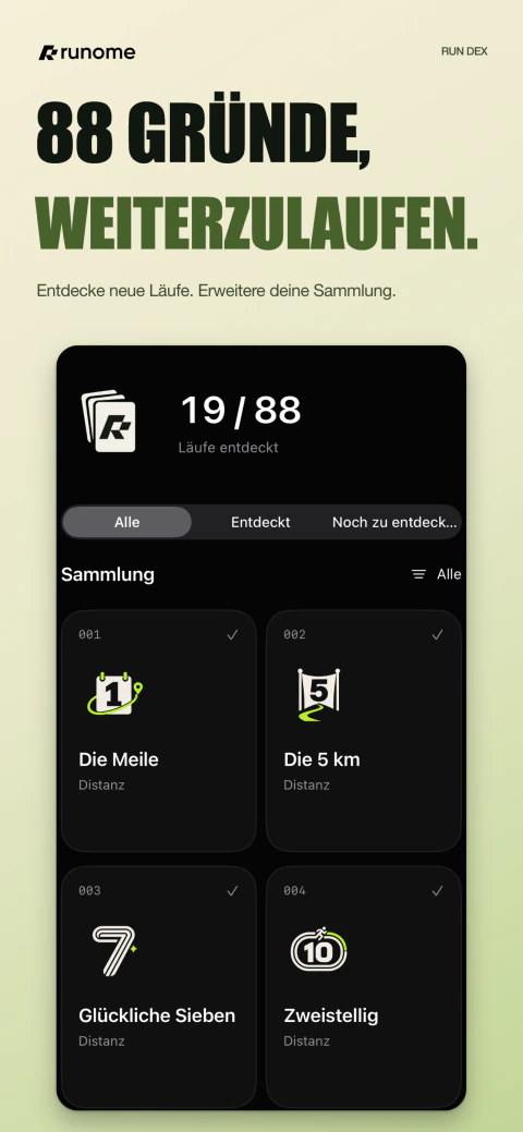 Sammlung von Laufabzeichen in Runome
