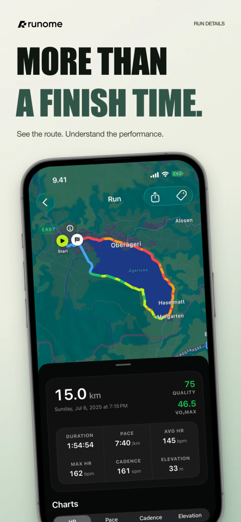 Runome run details screen