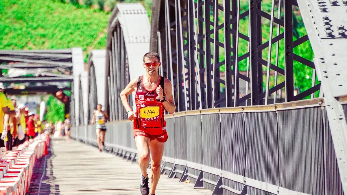Runner in a bright marathon.